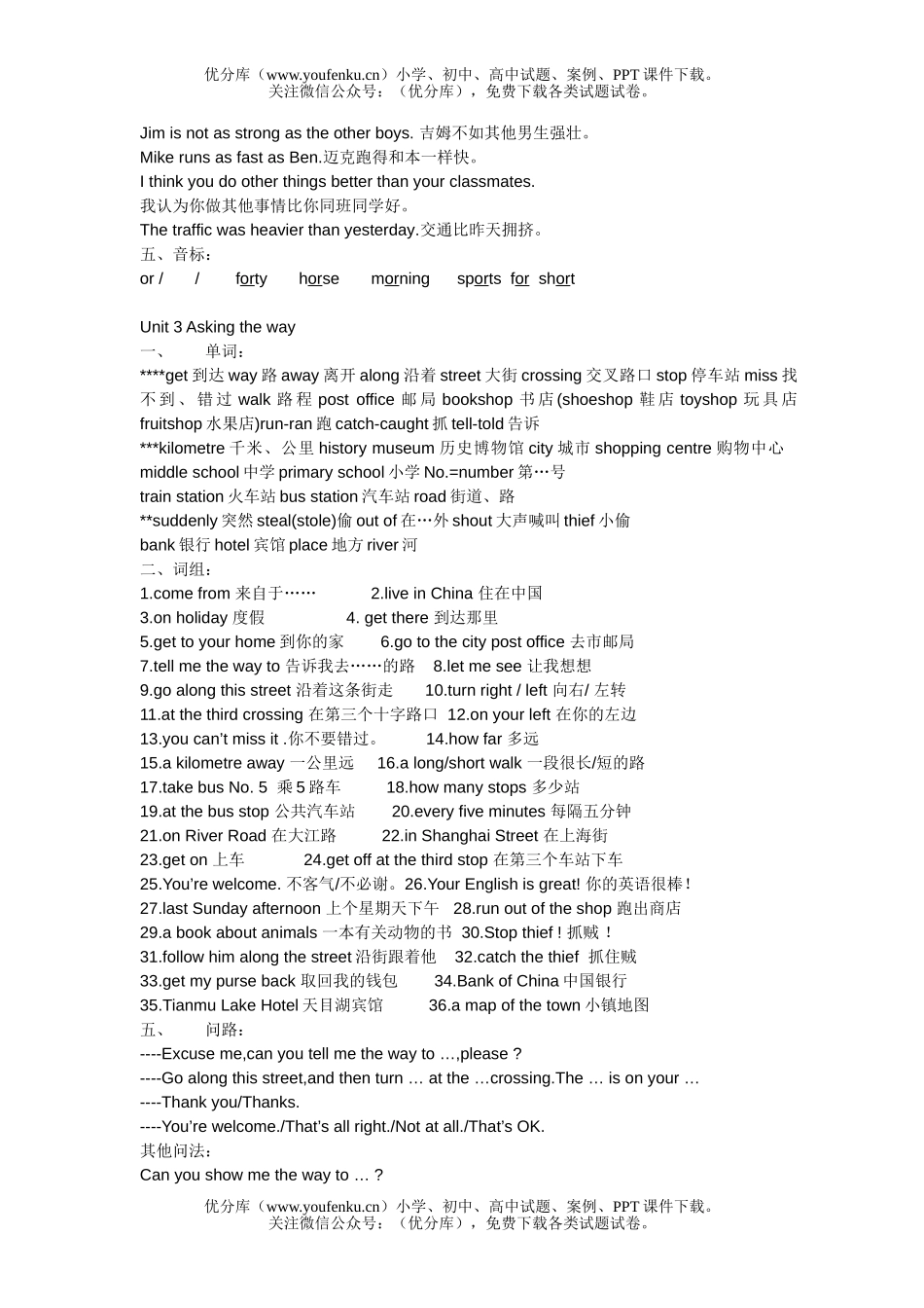 小学六年级英语牛津6B知识点汇总试卷_第3页