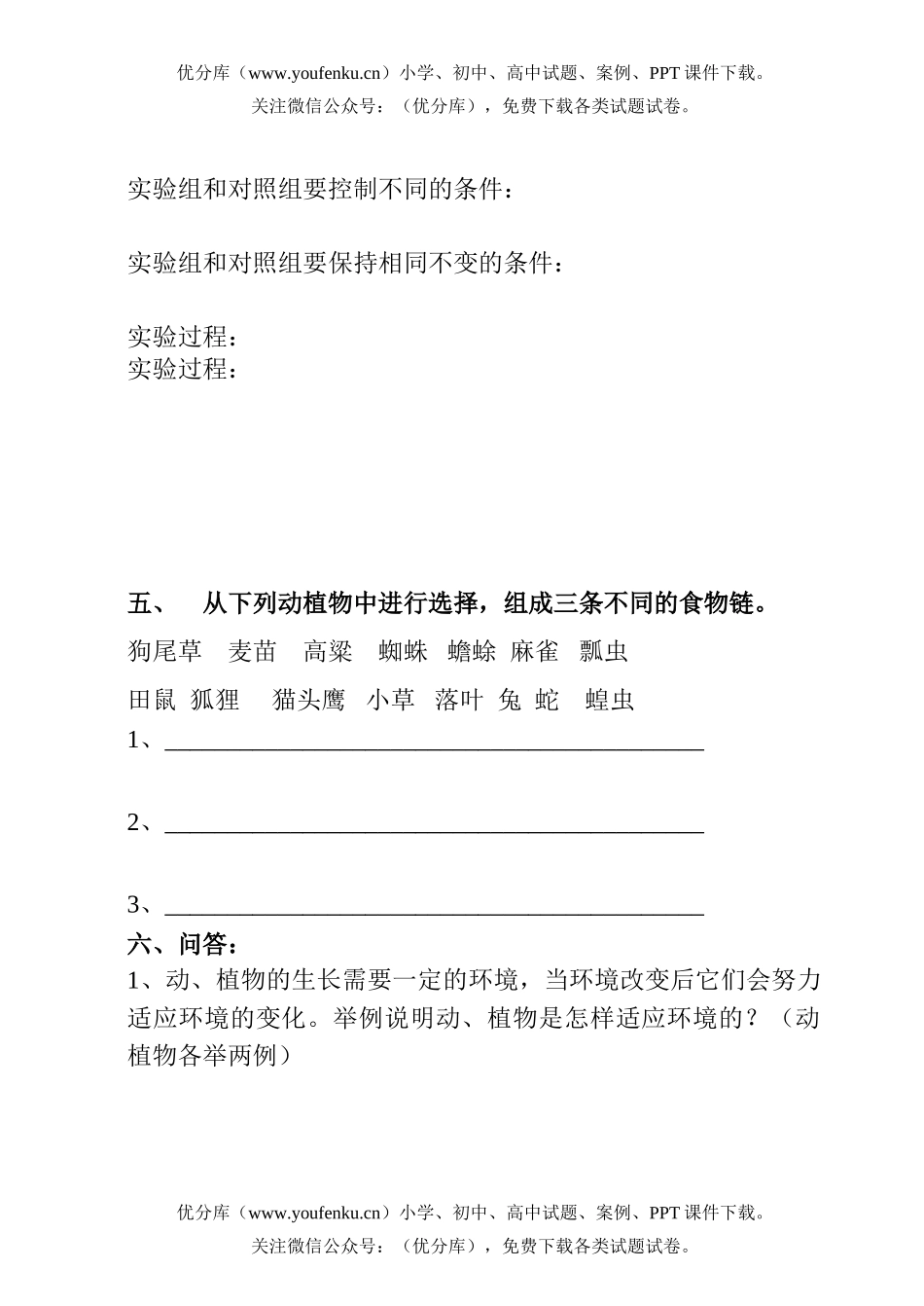 小学综合上册综合测试卷_第2页