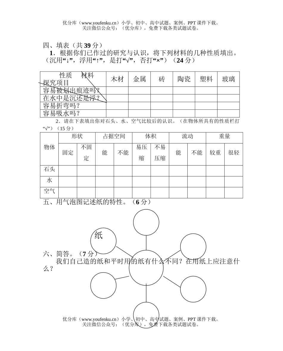 小学综合上学期期末试卷_第2页