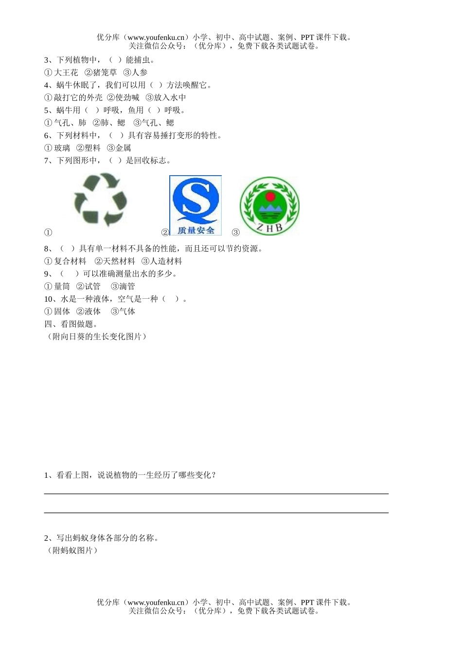小学综合上册综合测试卷_第2页