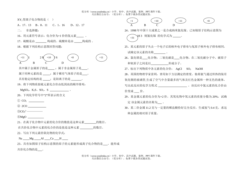 初中化学第六章测试卷_第1页