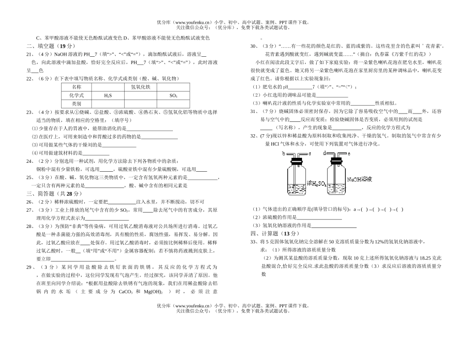 初中化学单元测试卷_第2页