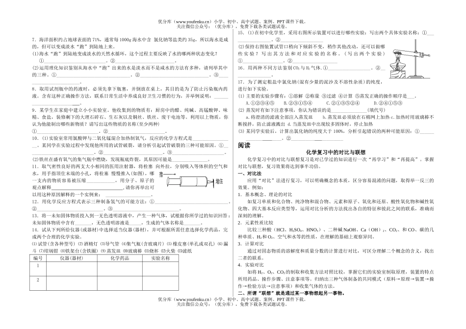 初中化学中考的开放性试卷_第2页