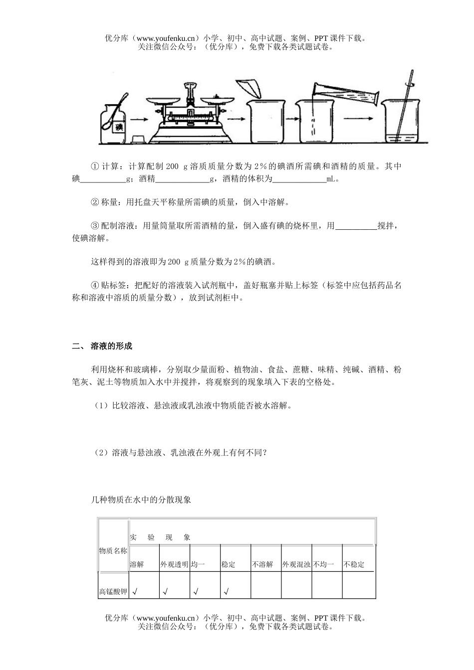 初中化学溶液  分类检测题试卷_第2页
