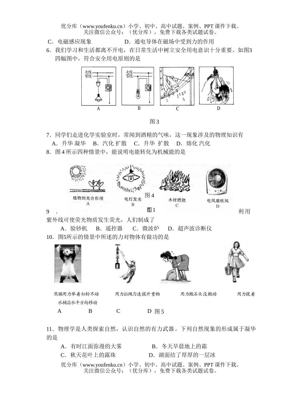 初中九年级物理中考模拟2试卷_第2页