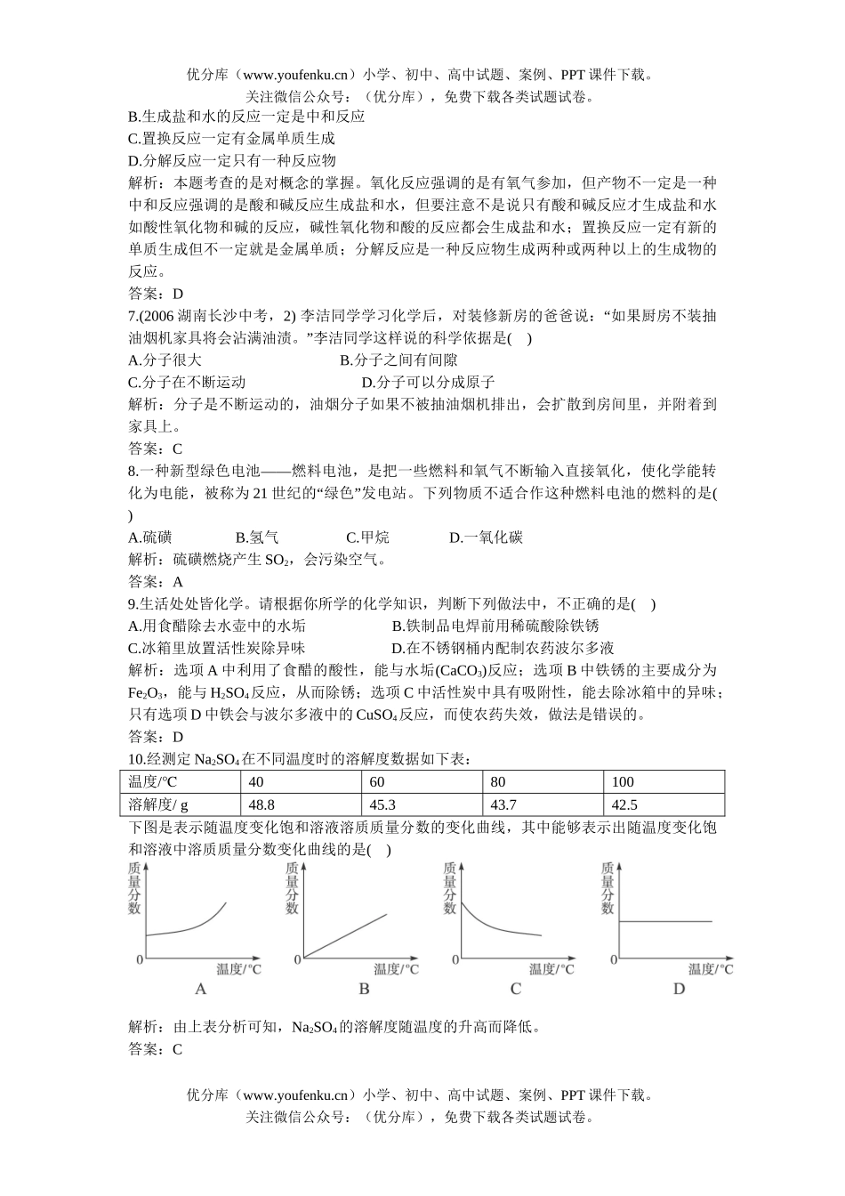初中化学下期末综合测试卷_第2页
