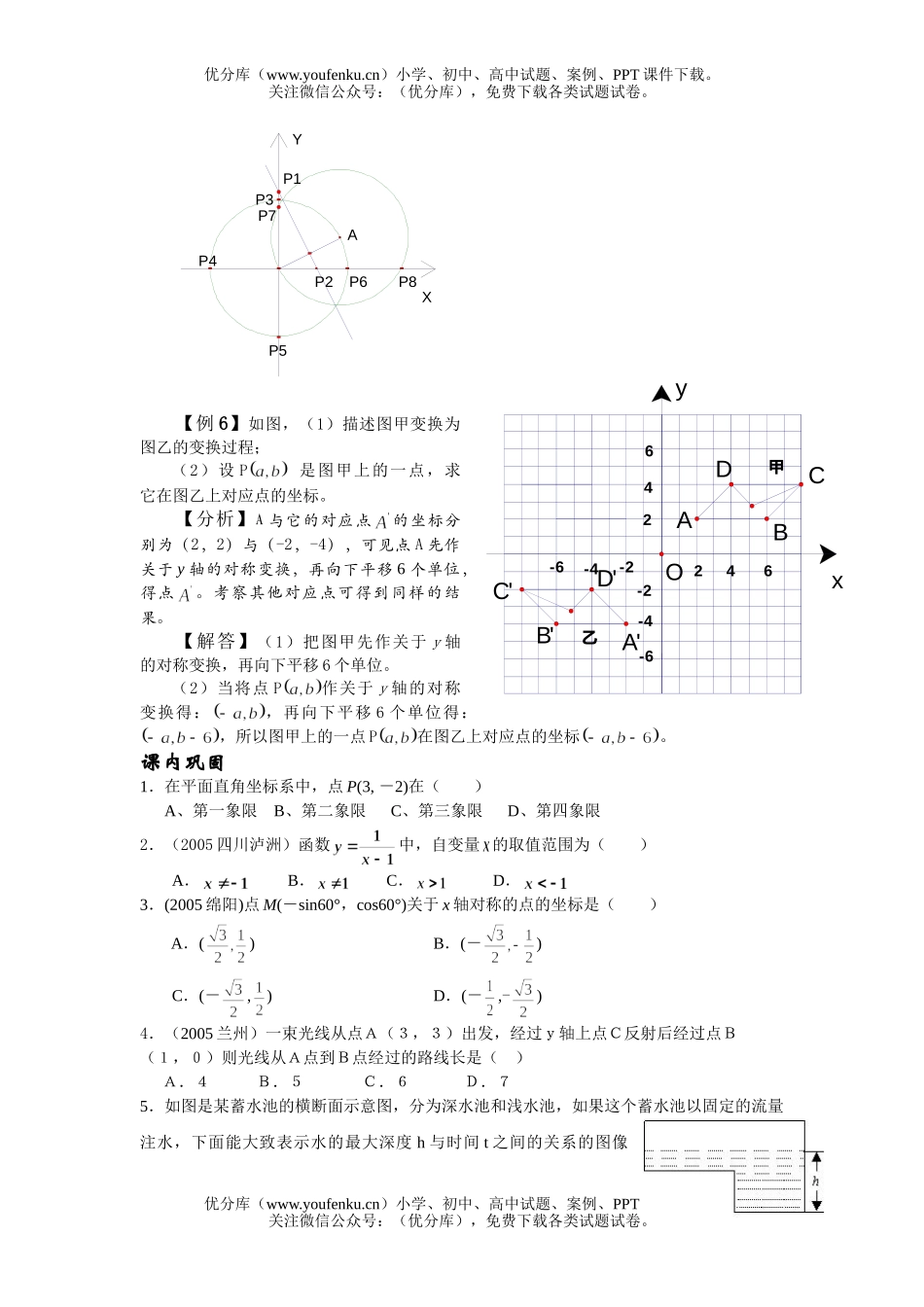 初中九年级数学函数及其图象试卷_第2页
