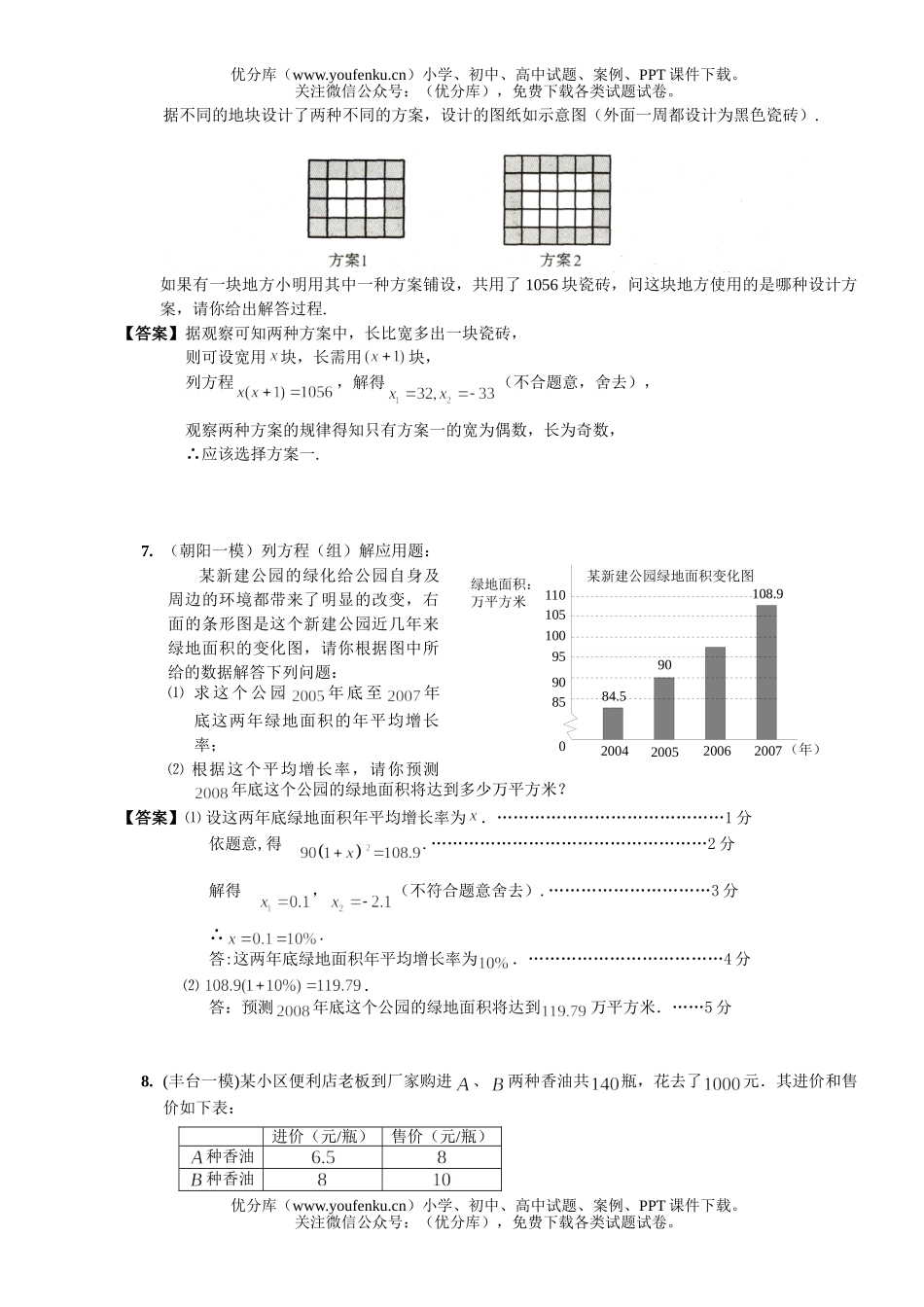 初中九年级数学08年北京市中考模拟分类汇编方程与不等式试卷_第3页