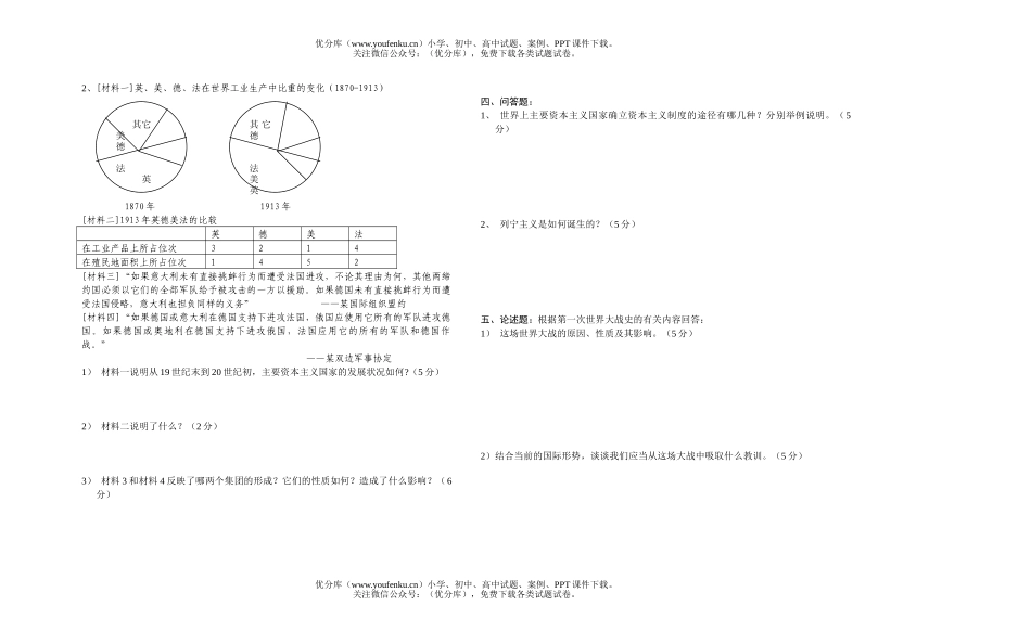 初中九年级历史月考6试卷_第2页
