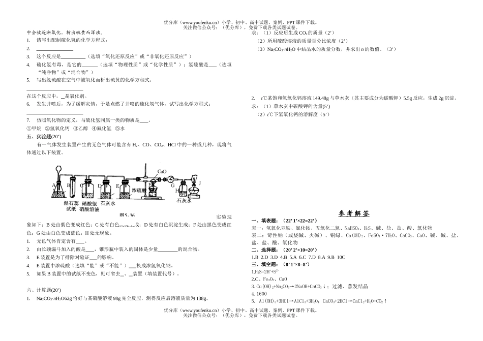 初中九年级科学酸碱盐综合测试卷_第2页
