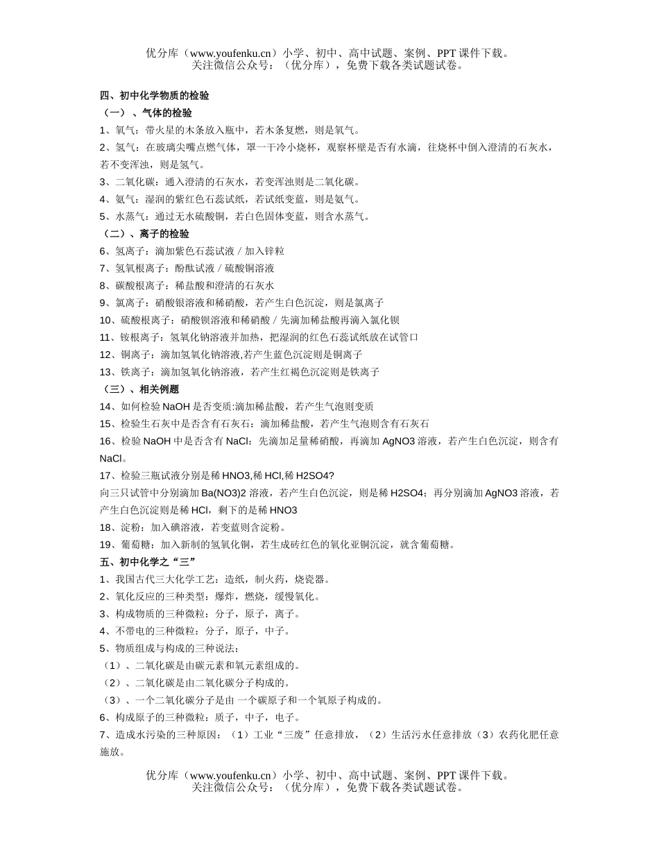 初中九年级科学基础知识汇总试卷_第2页
