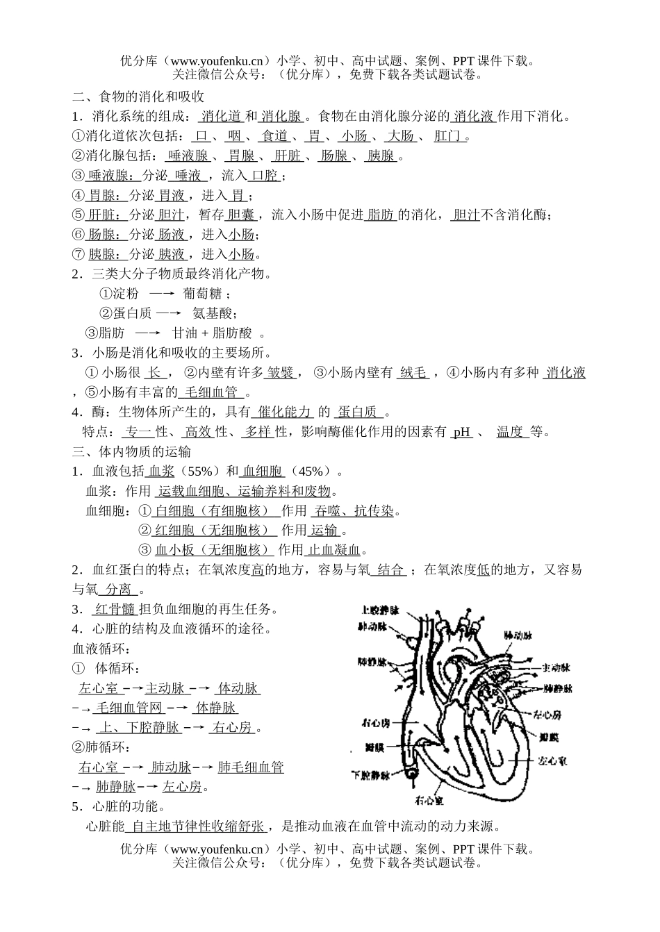 初中九年级科学第四章基础知识分析试卷_第2页
