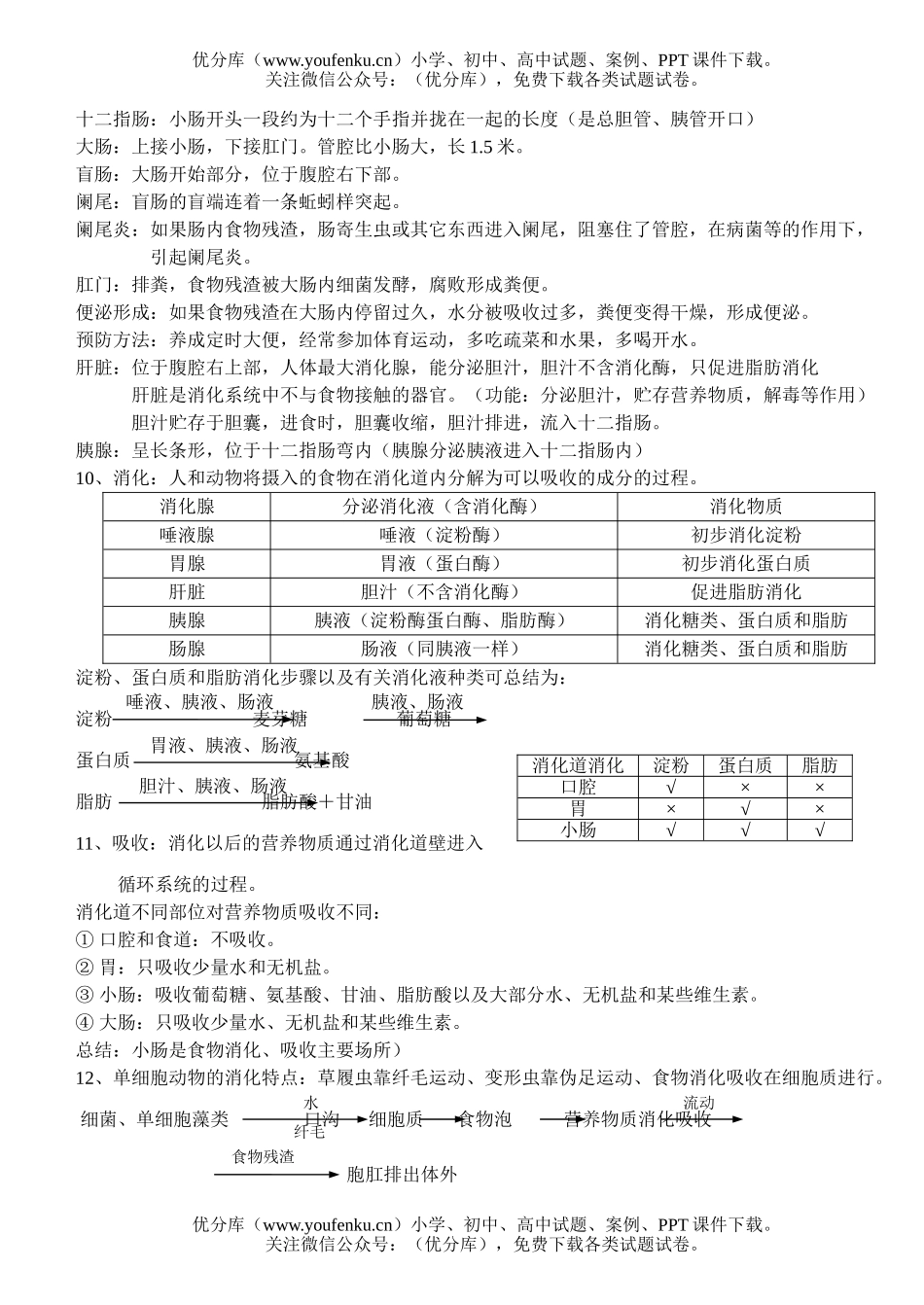 初中九年级生物总复习资料试卷_第2页