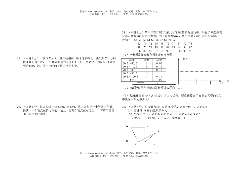 初中九年级数学下学期期末试卷_第2页