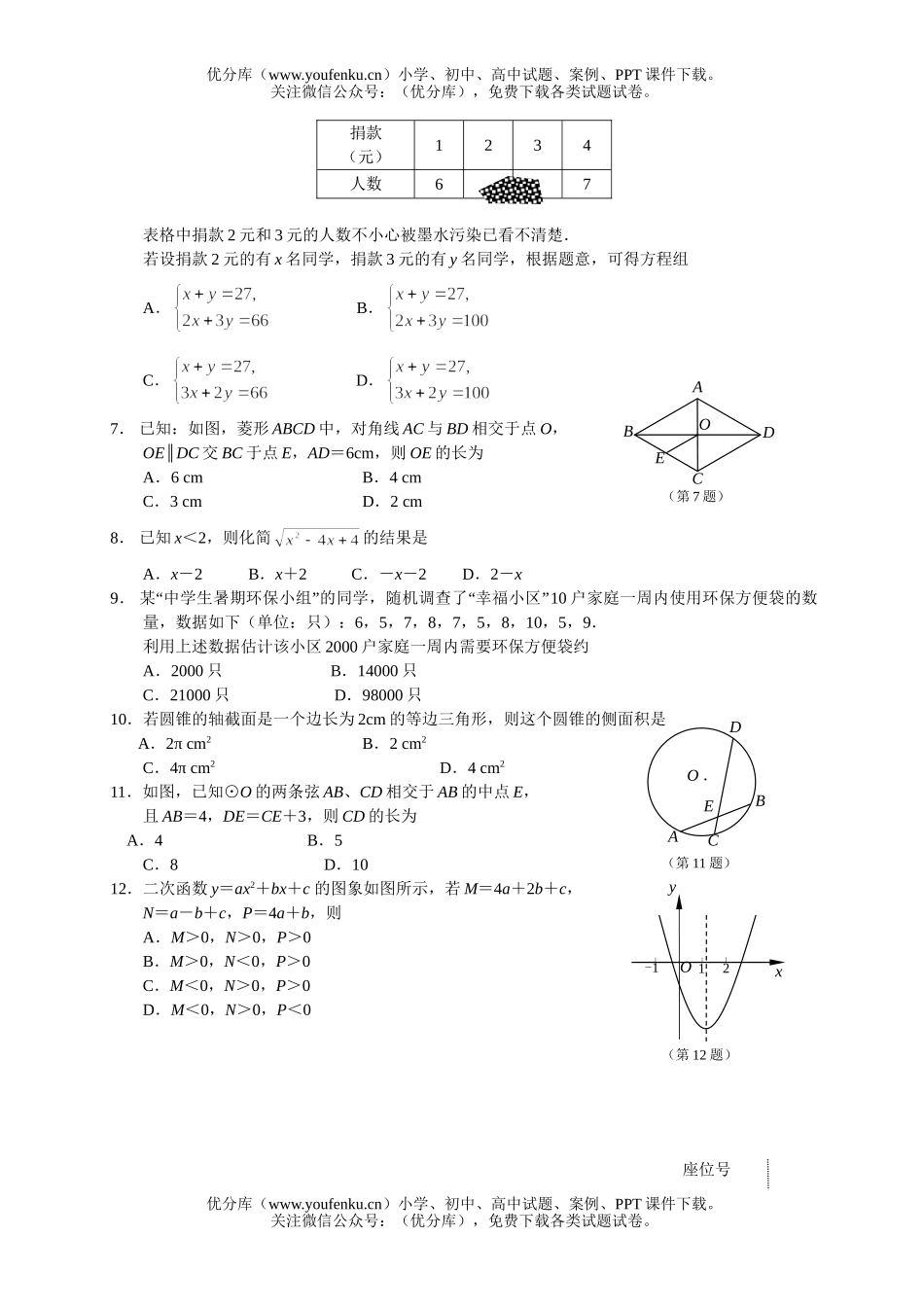 初中数学中考2005年南通市中考新课标试卷_第2页