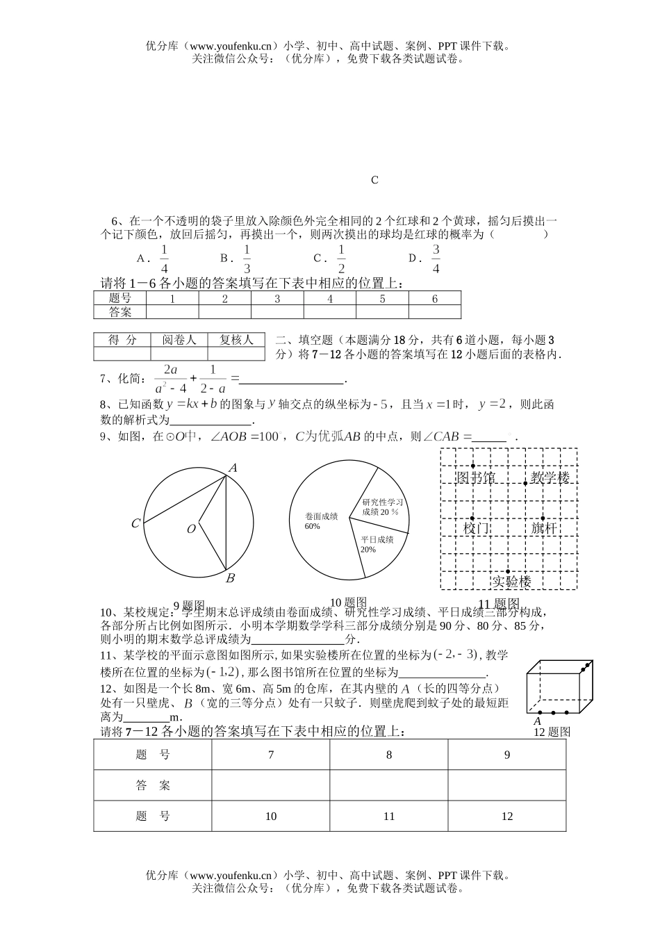 初中数学中考2006中考模拟试卷_第2页