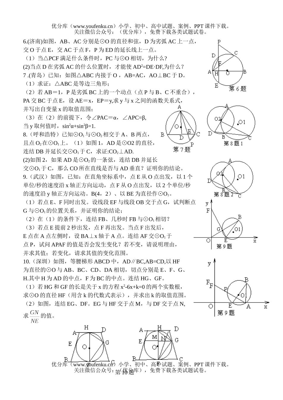 初中数学中考全国中考选(圆)试卷_第2页