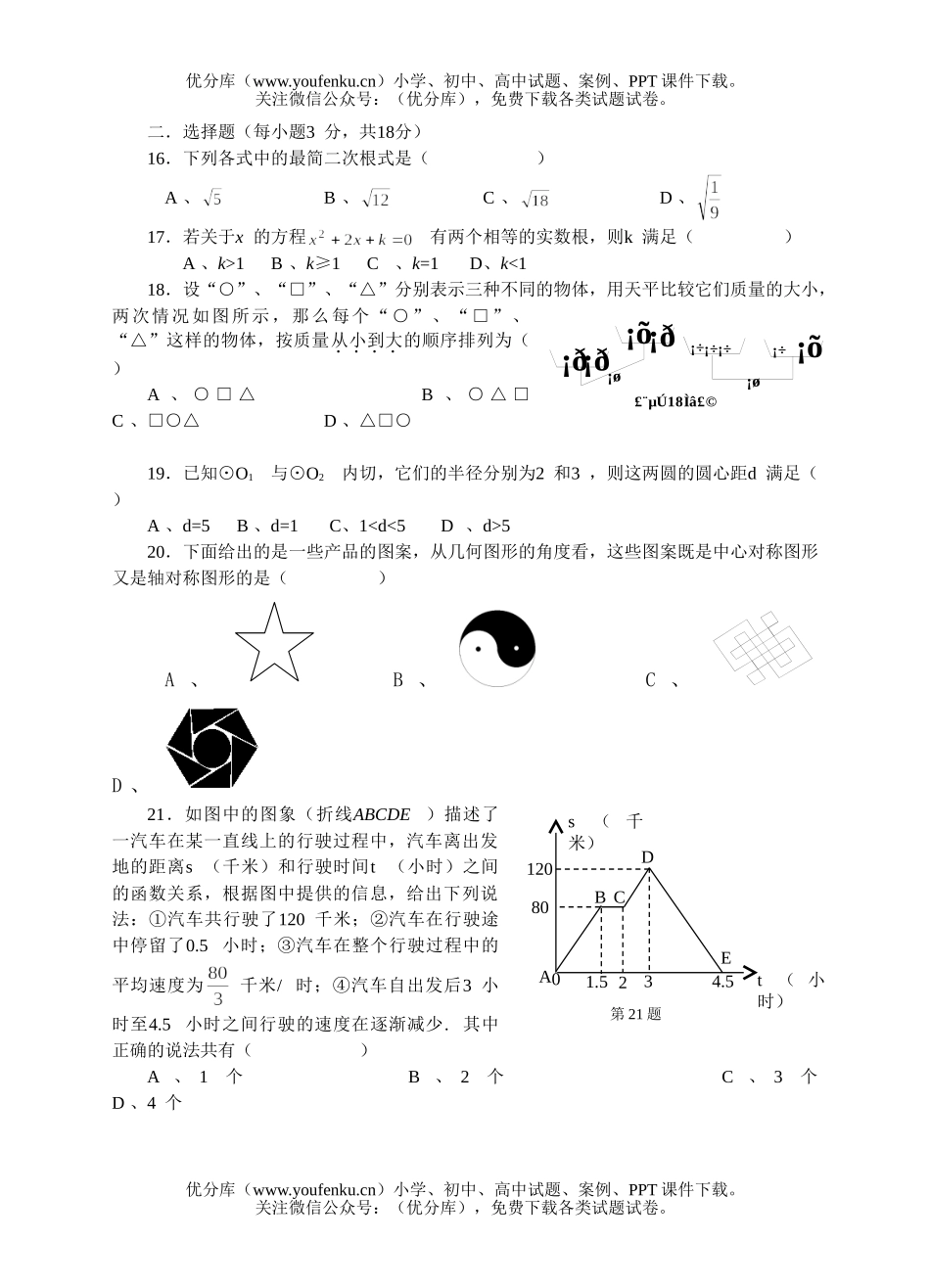 初中数学中考2004无锡中考试卷_第2页