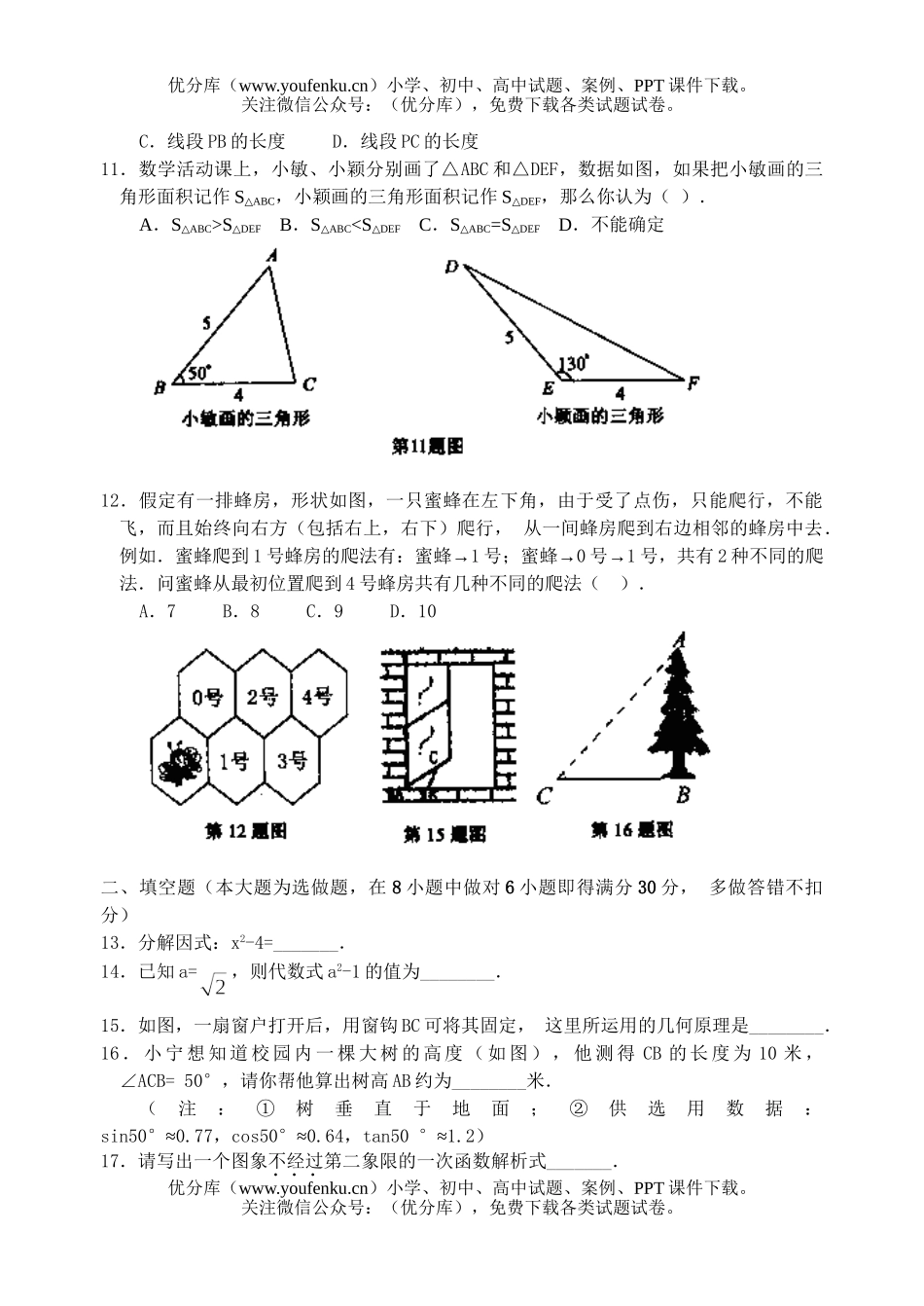 初中数学中考2006年浙江省舟山市中考及答案试卷_第2页