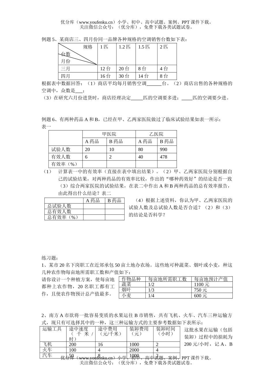 初中数学中考中考之表格信息题试卷_第1页
