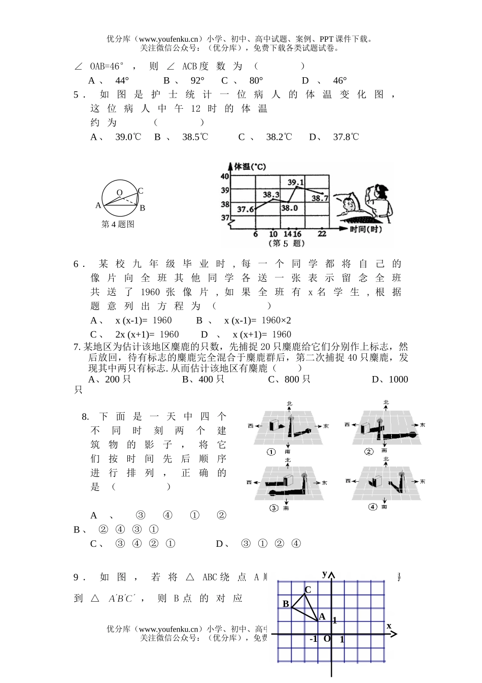 初中数学中考中考模拟试卷_第2页