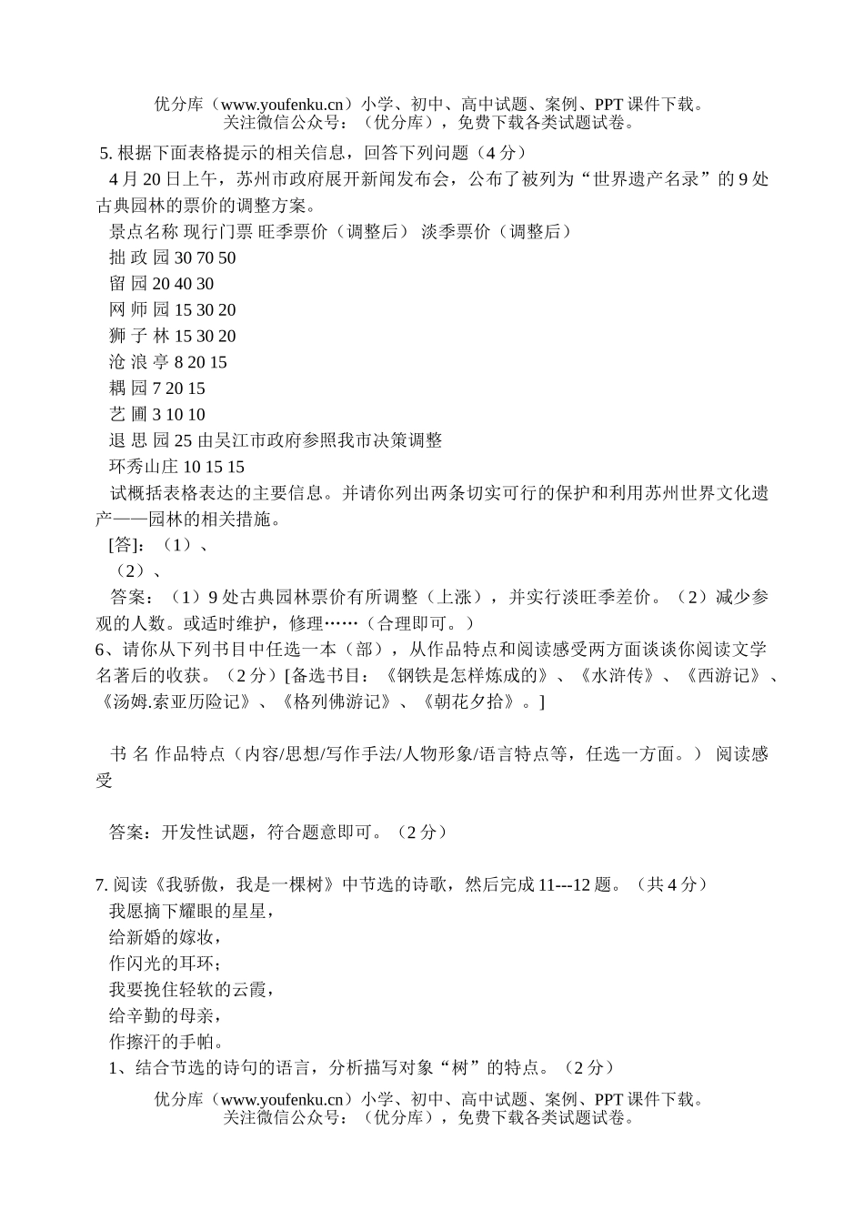 初中语文中考各地中考创新精粹试卷_第2页
