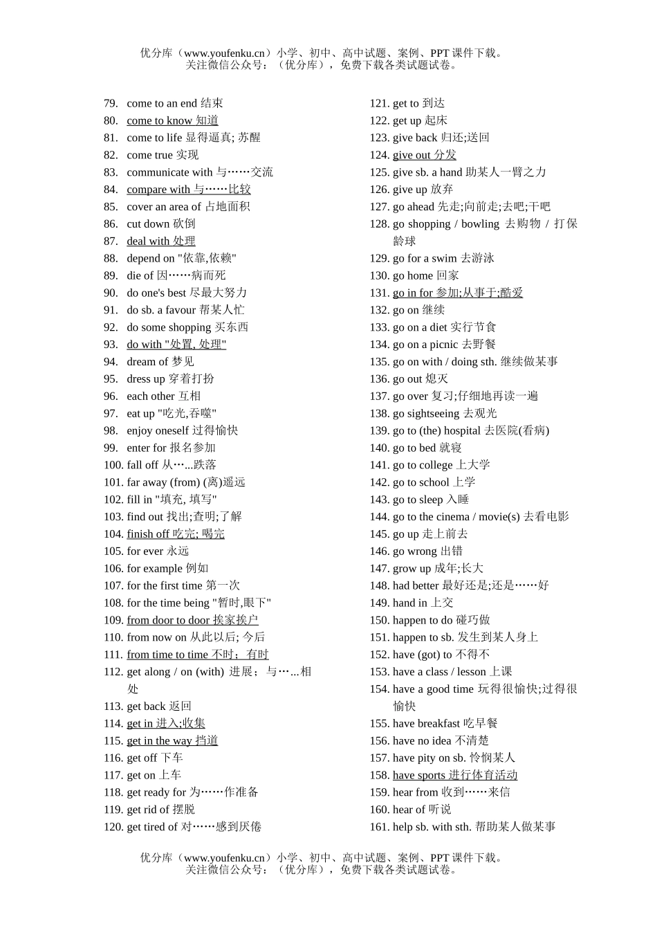 初中英语中考中考词组试卷_第2页