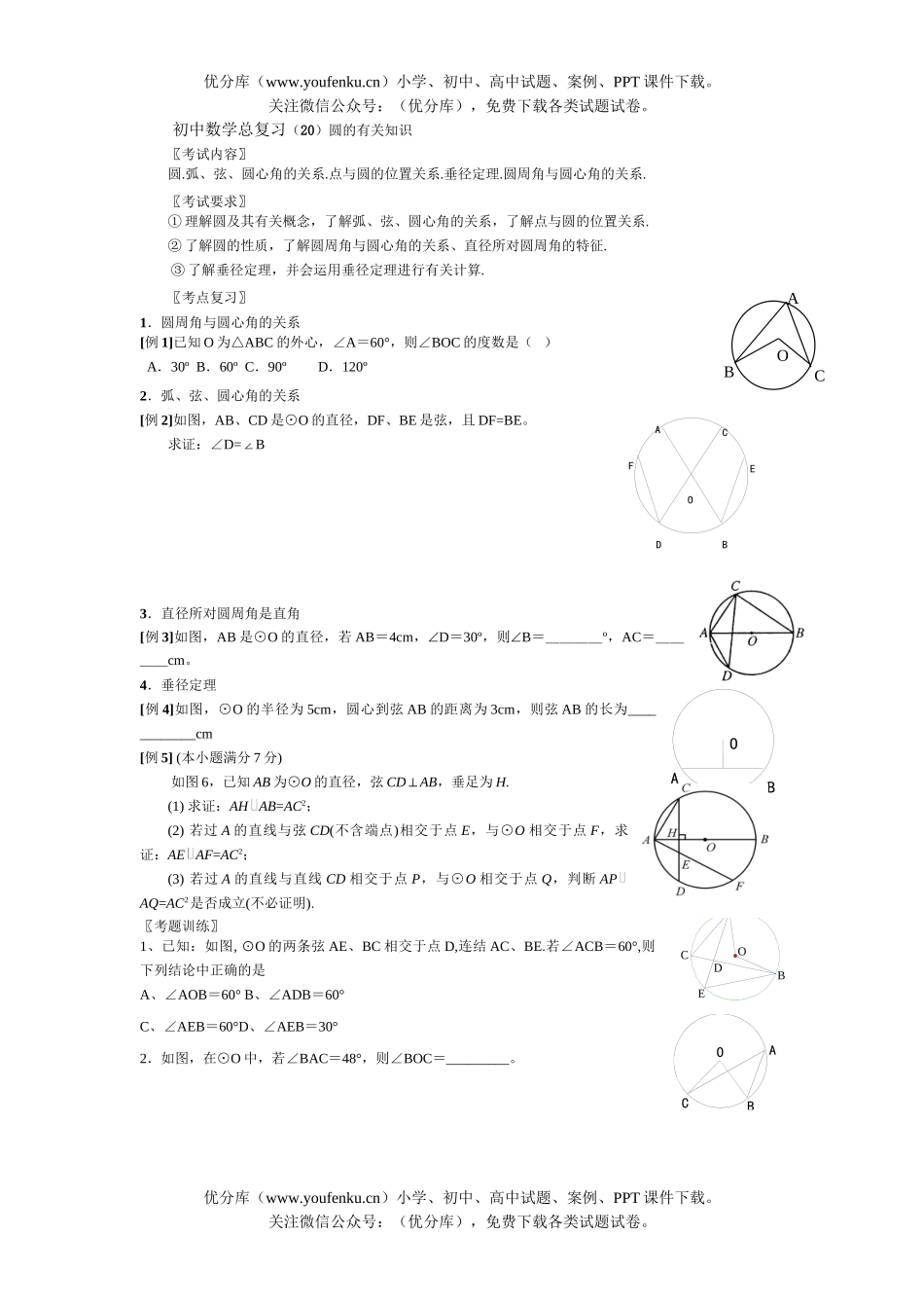 初中数学中考总复习圆1试卷_第1页