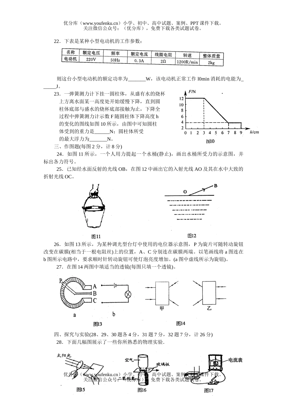 初中物理中考鼓楼区中考第二次模拟调研测试卷_第2页