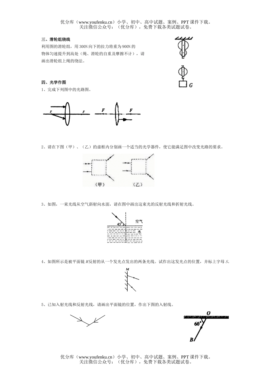 初中物理中考中考作图专题练习试卷_第2页