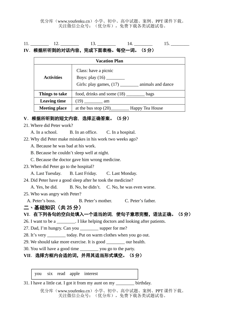 初中英语中考08年长春市毕业生学业考试卷_第2页
