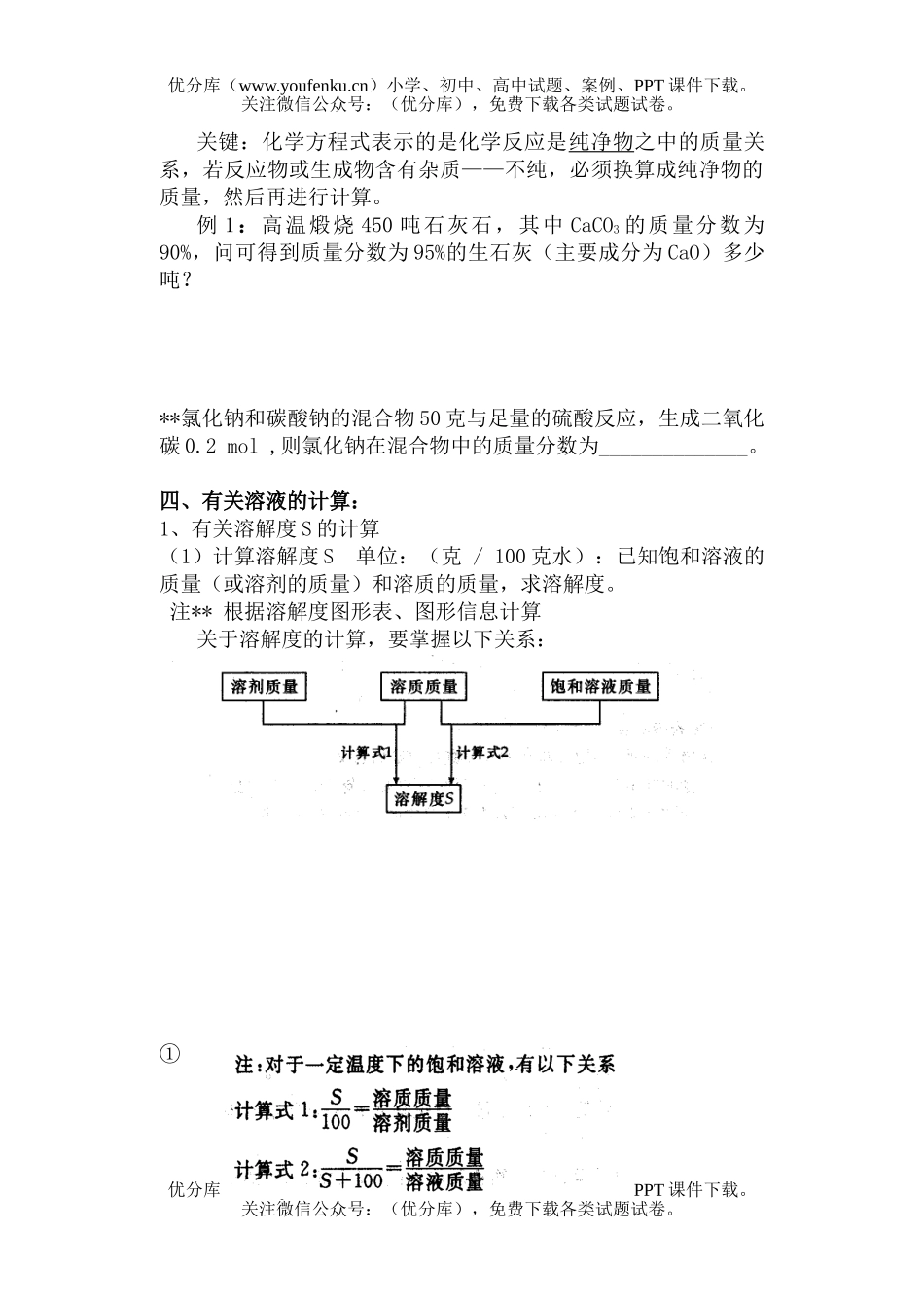 初中化学考中考专题复习(计算)试卷_第2页