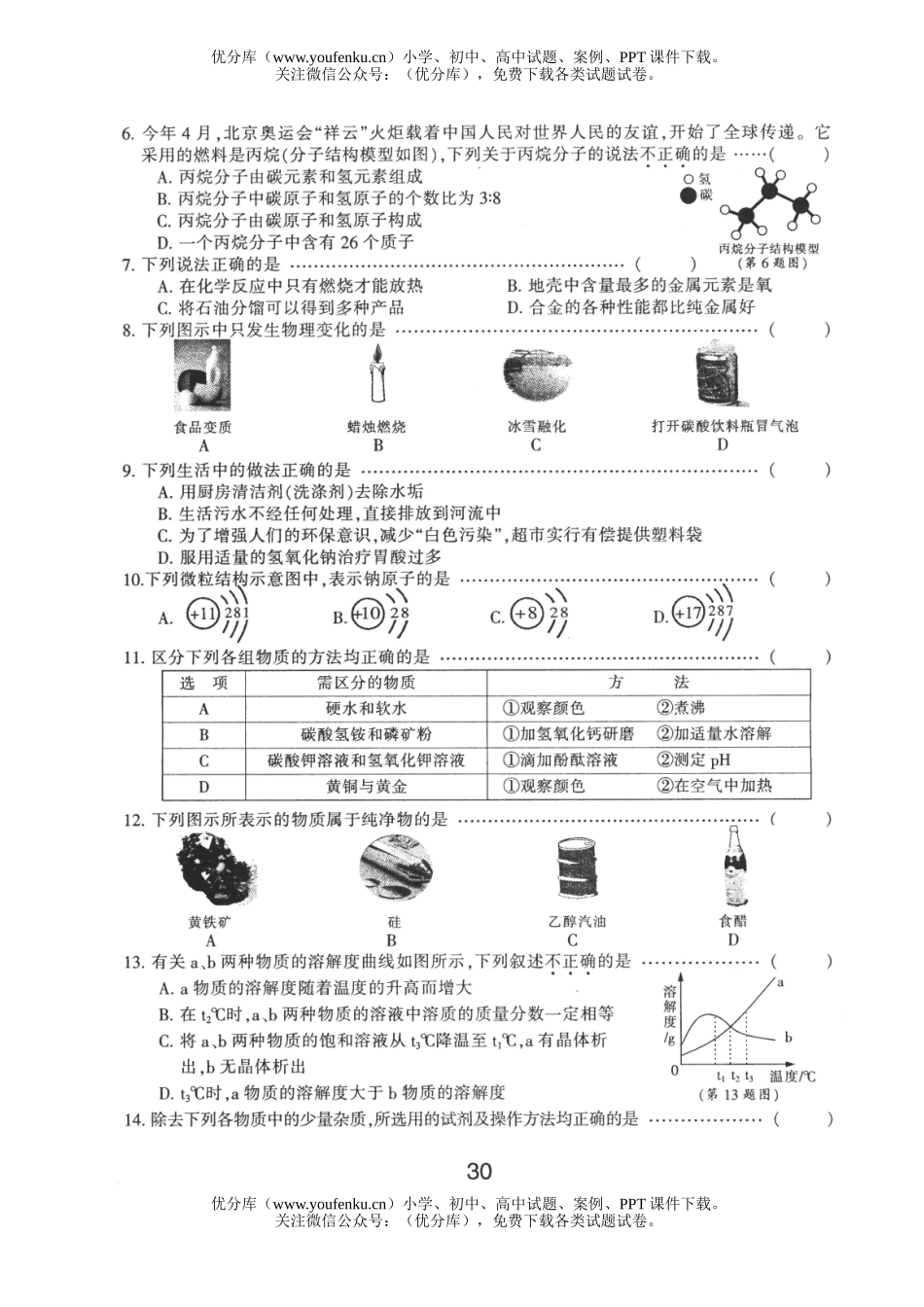 初中化学考08年哈尔滨毕业生学业考试卷_第2页