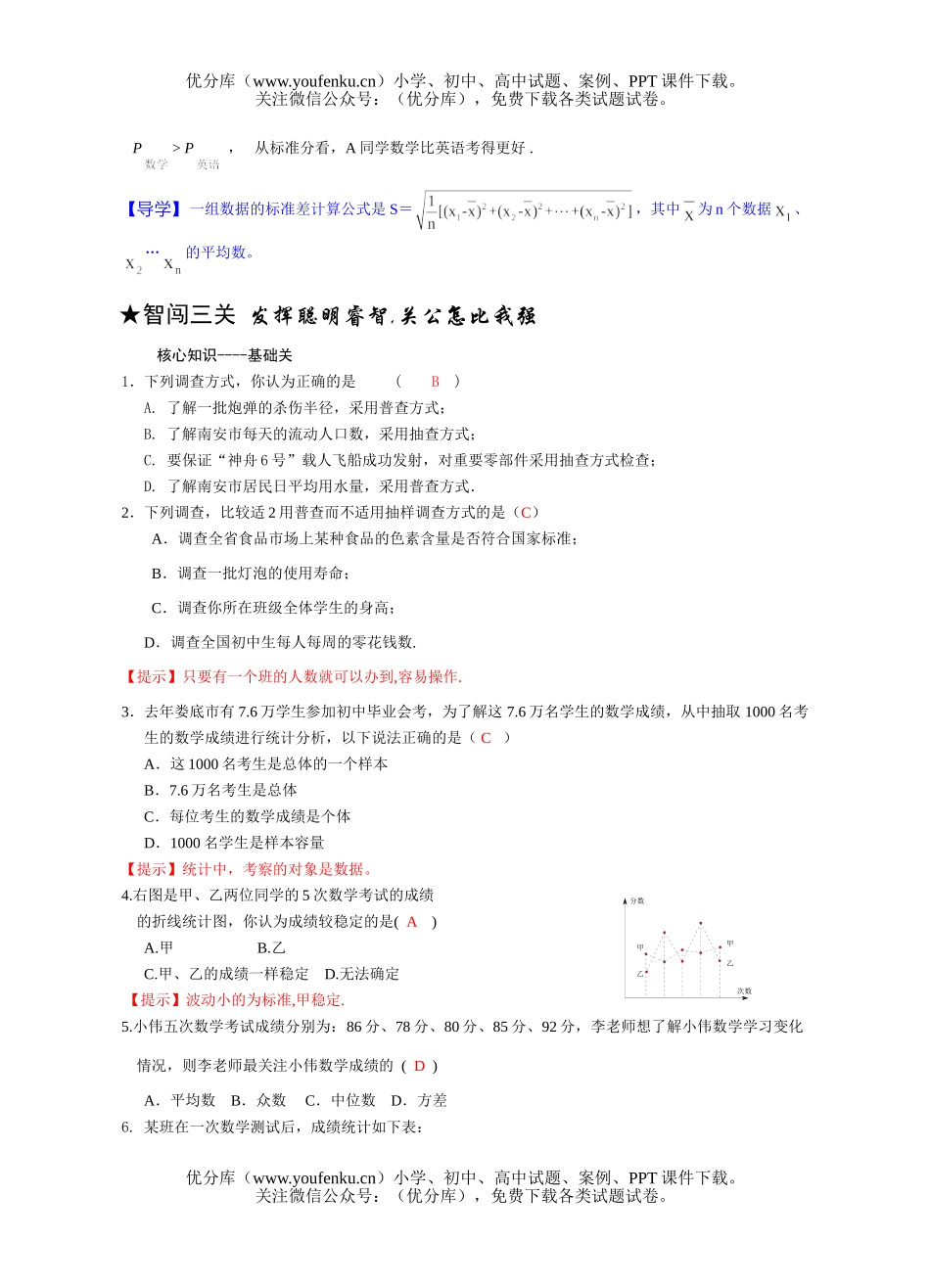 初中数学中考中考数据整理单元训练试卷_第3页