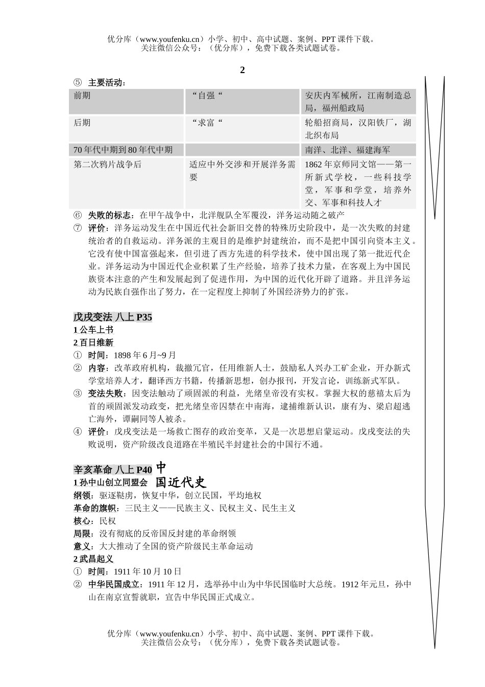 初中历史中考中考近代史复习资料试卷_第3页