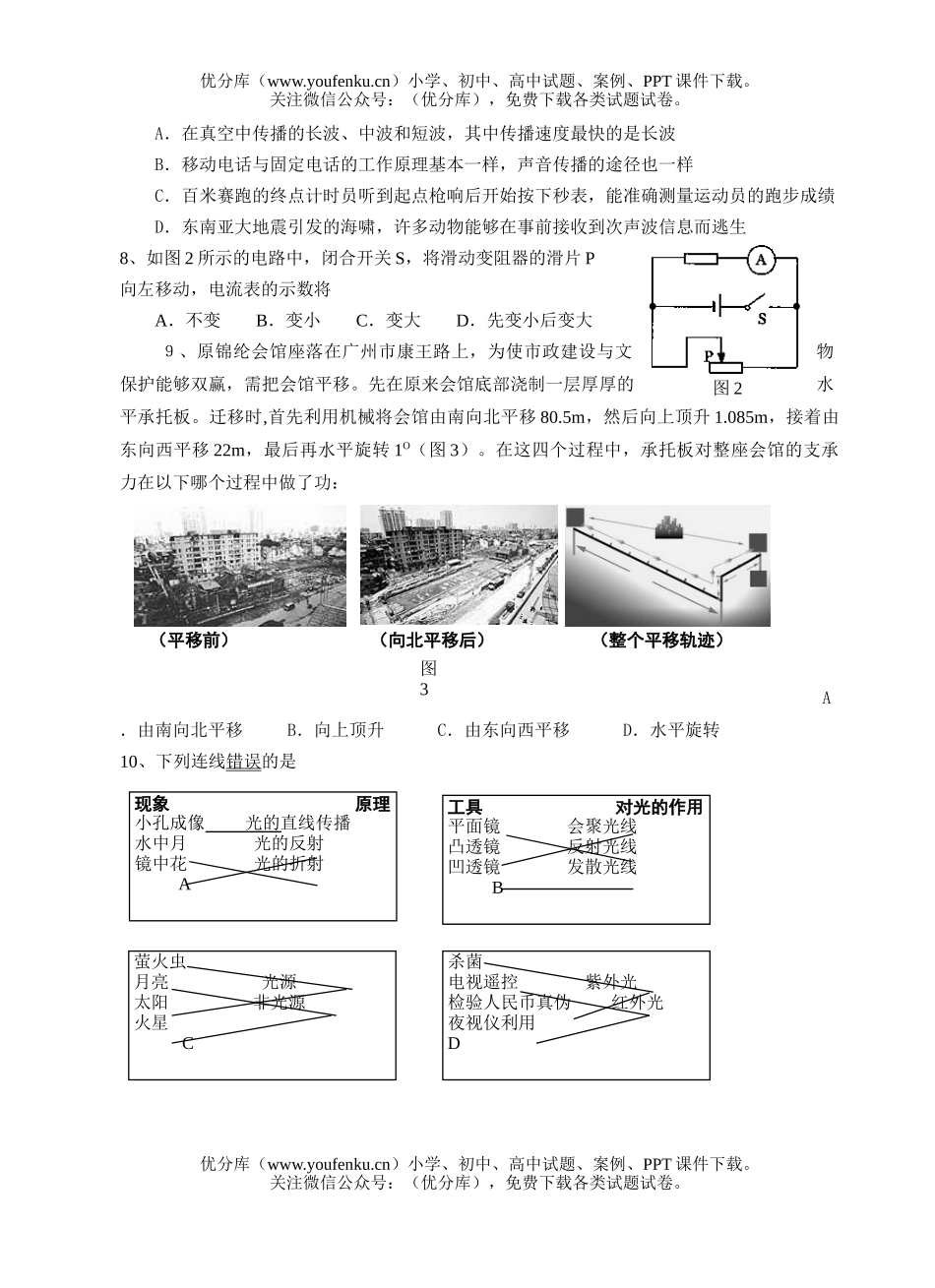 初中物理中考增城中考一模试卷_第2页