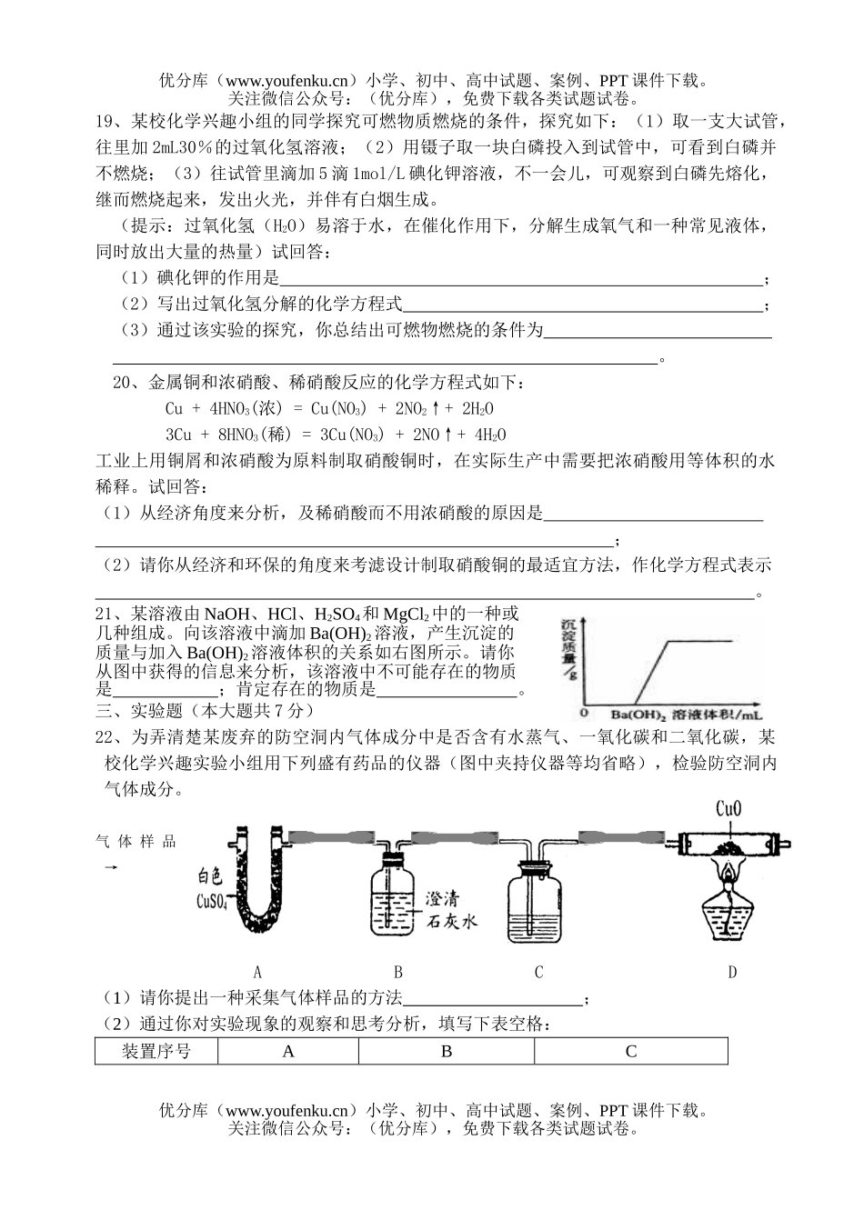 初中化学考四川省峨眉山市中考题试卷_第3页