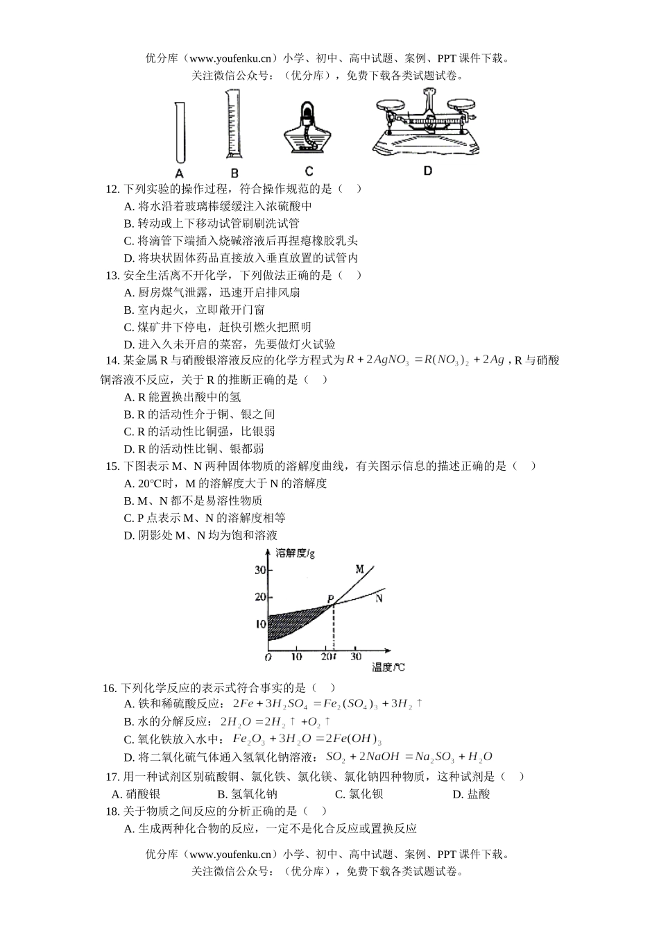 初中化学考山西省毕业生学业考试(非课改实验区)试卷_第2页