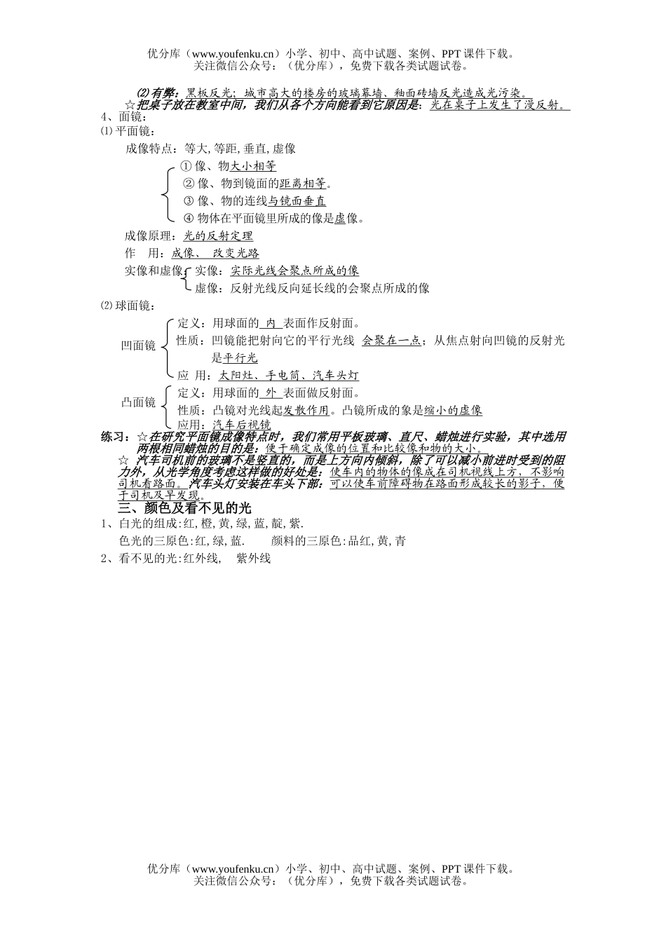初中物理中考08中考光现象试卷_第2页