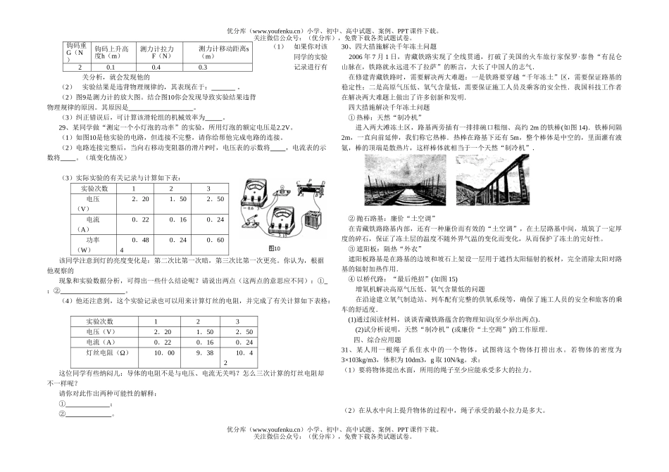 初中物理中考中考模拟试卷_第3页