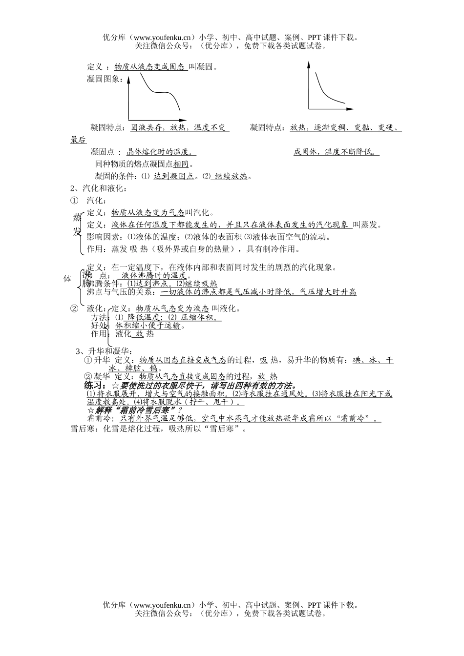 初中物理中考08中考物态变化试卷_第1页