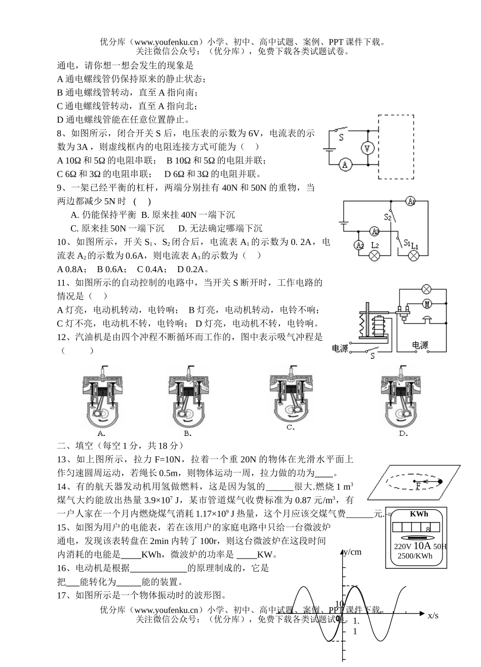 初中物理中考中考第一次模拟考试卷_第2页