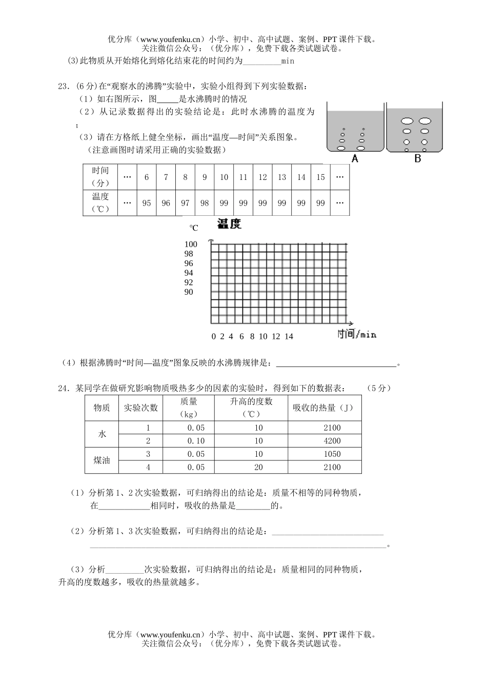 初中物理中考中考热学综合测试卷_第3页