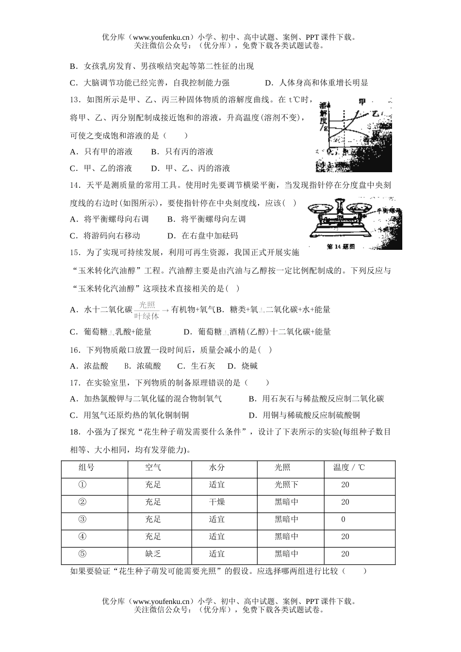 初中物理中考08年浙江省毕业考试金华试卷_第3页