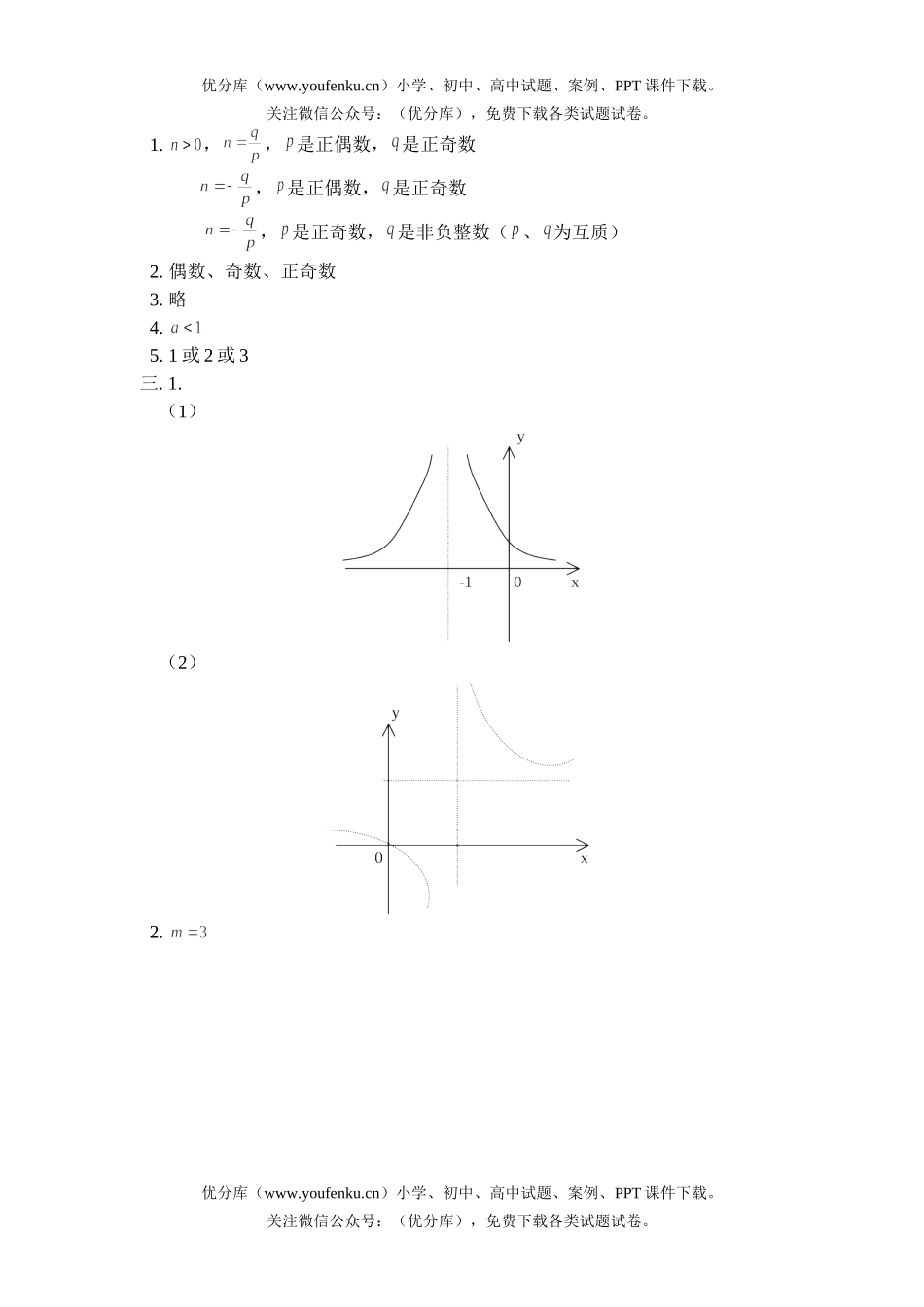 高中一年级数学幂函数测试卷_第2页