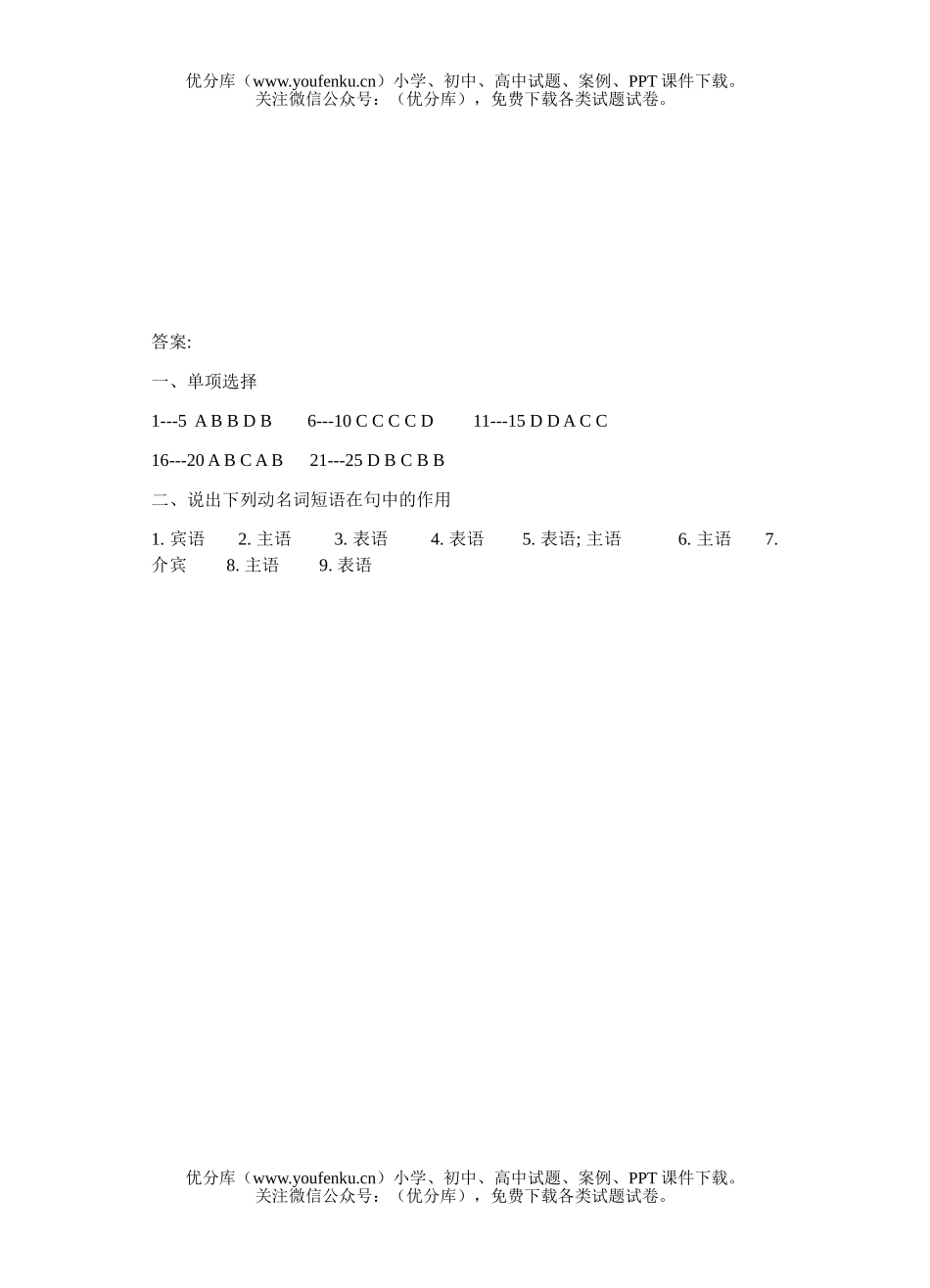 高中一年级英语动词-ing形式练习试卷_第3页