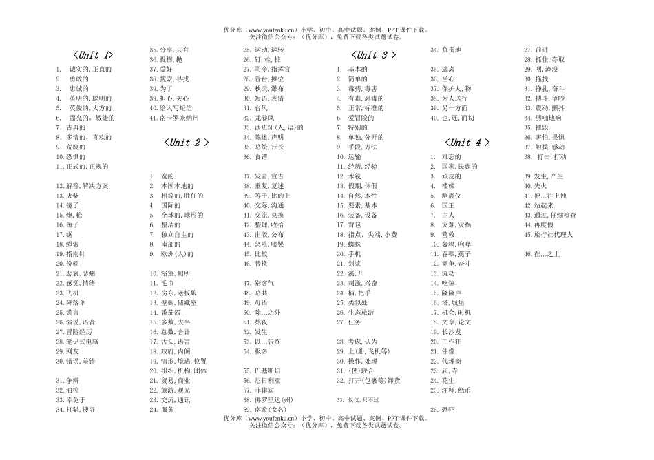 高中一年级英语上学期book1 u1-12 words试卷_第1页