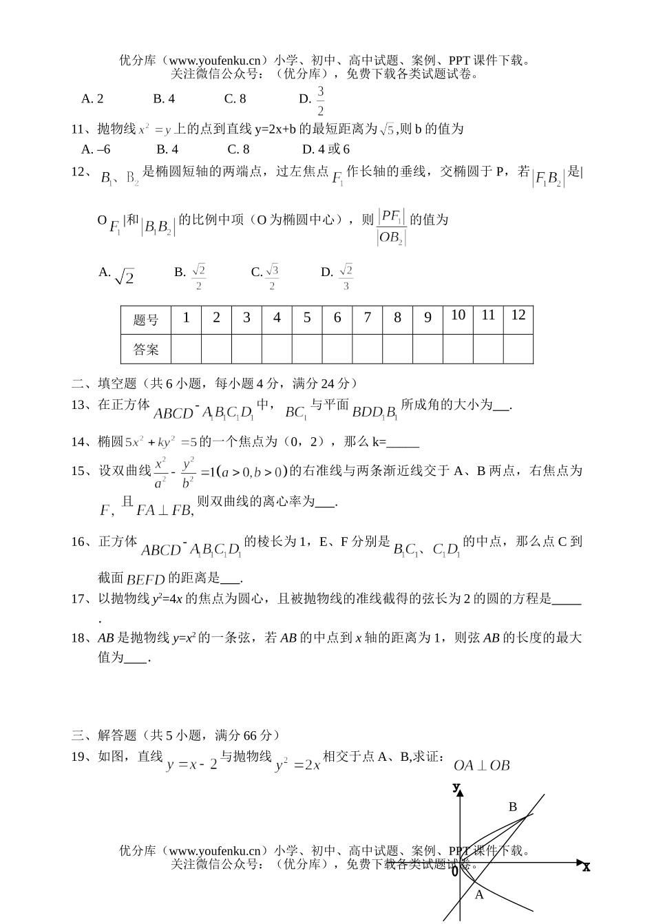 高中二年级数学第一学期江苏省西亭高级中学期末考试模拟试卷_第2页