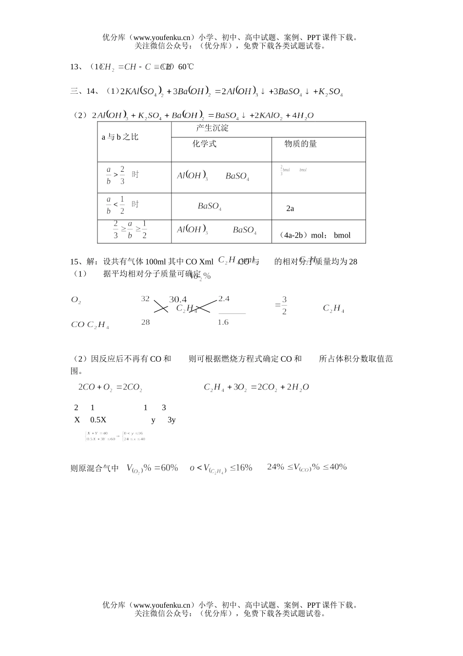 高中二年级化学综合练习试卷_第3页