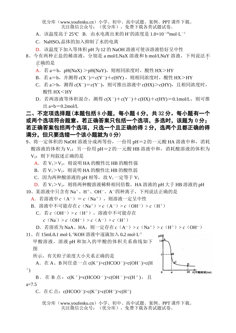 高中二年级化学下册第二月月考试卷_第2页